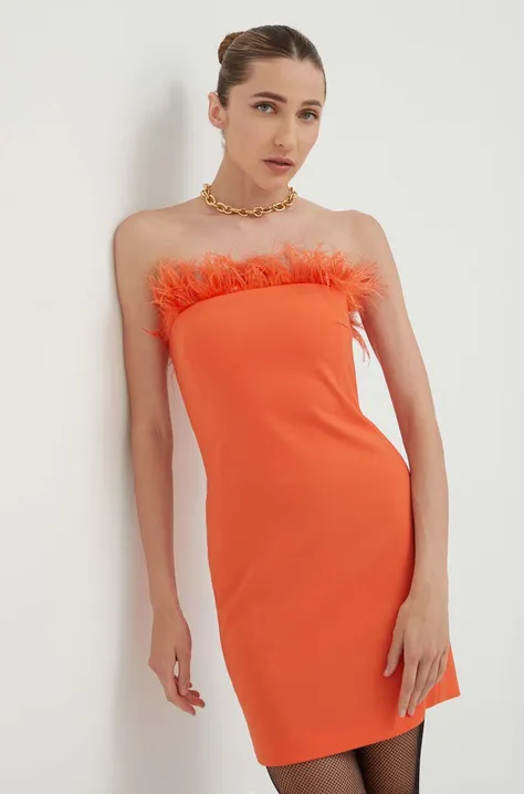 Šaty Patrizia Pepe oranžová farba, mini, priliehavá