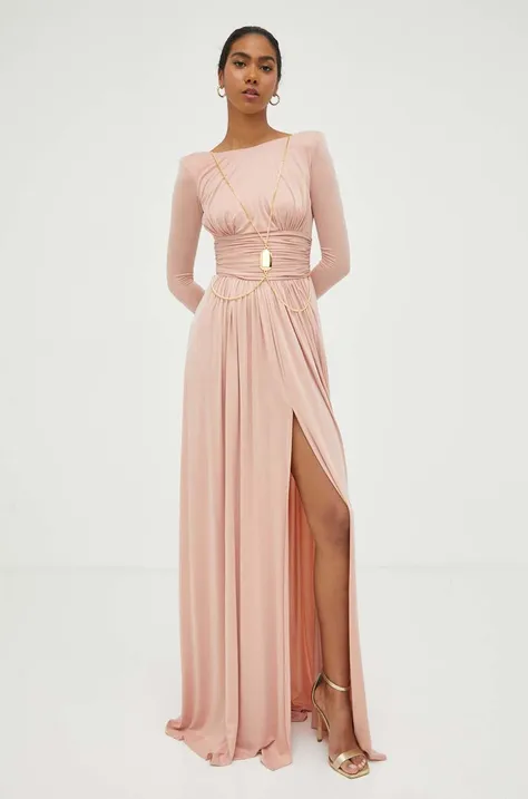 Φόρεμα Elisabetta Franchi χρώμα: ροζ
