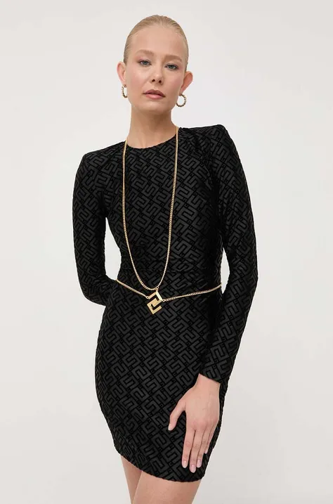 Šaty Elisabetta Franchi čierna farba, mini, priliehavá