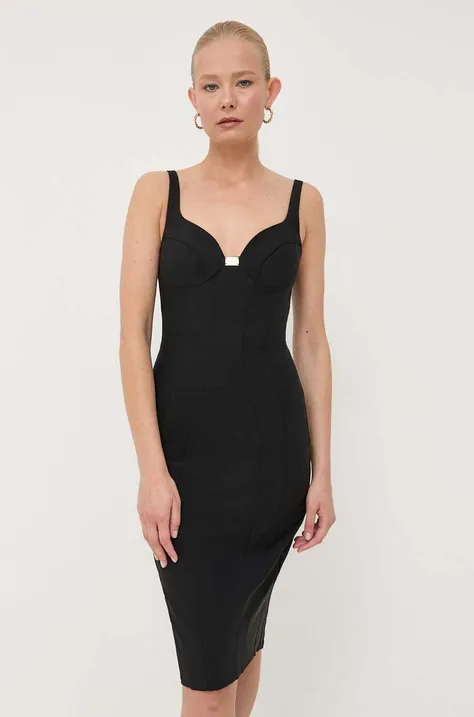 Elisabetta Franchi sukienka kolor czarny mini dopasowana