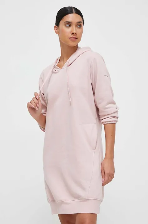 Haljina Columbia boja: ružičasta, mini, ravna