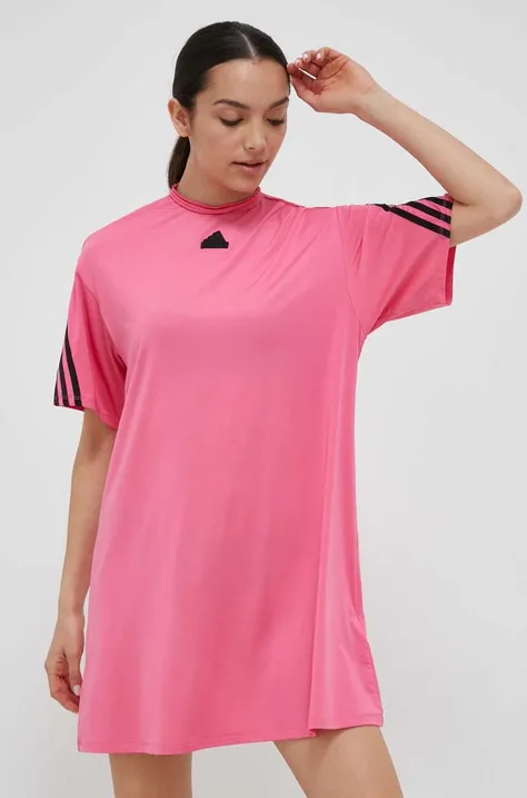 Šaty adidas ružová farba, mini, oversize