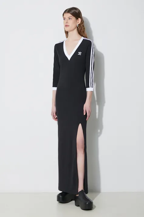 adidas Originals rochie culoarea negru, maxi, mulată IK0439