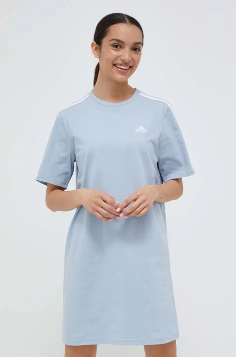 adidas sukienka bawełniana kolor niebieski mini prosta IL3315