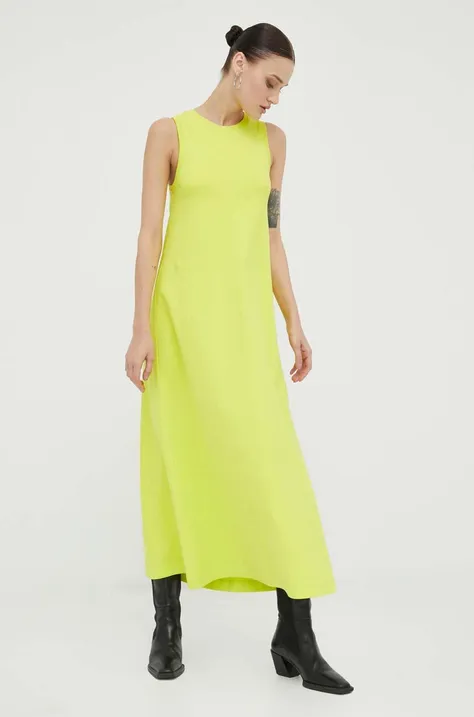 Βαμβακερό φόρεμα Drykorn χρώμα: πράσινο