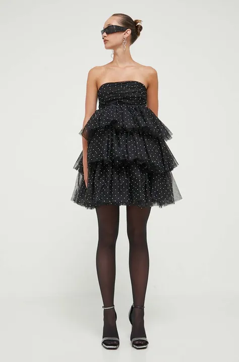 Сукня Rotate колір чорний mini розкльошена