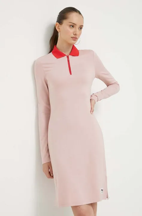 Šaty Fila ružová farba, mini, rovný strih