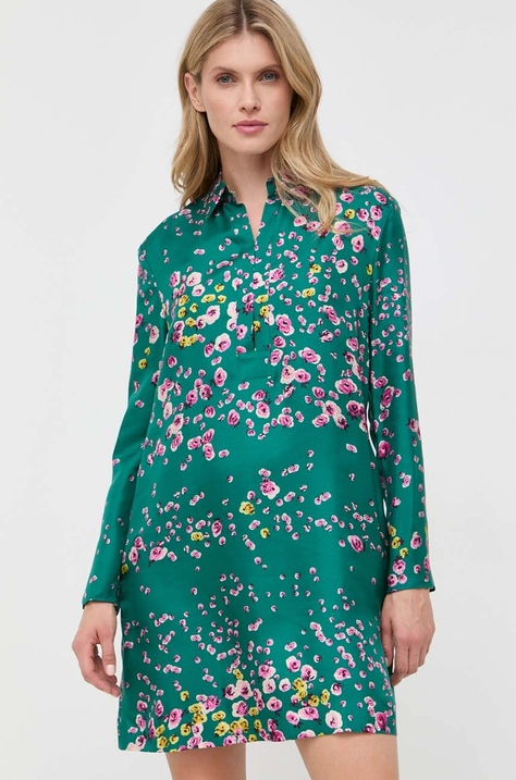 Red Valentino rochie de matase culoarea verde, mini, drept