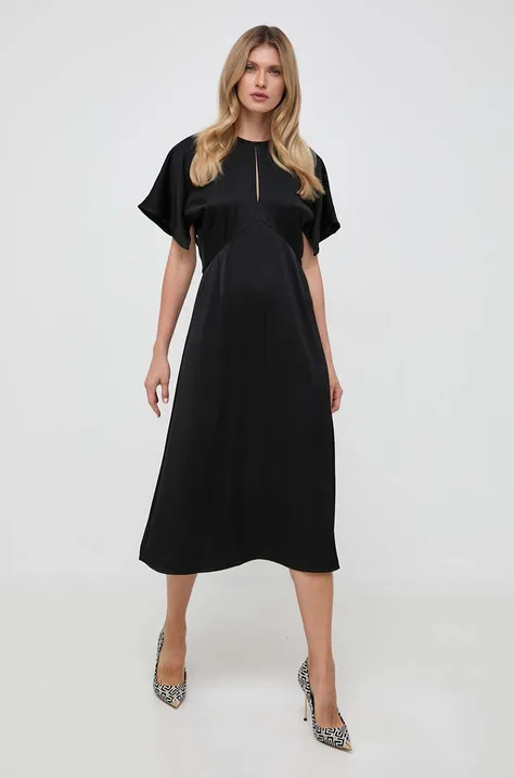 MICHAEL Michael Kors sukienka kolor czarny midi rozkloszowana