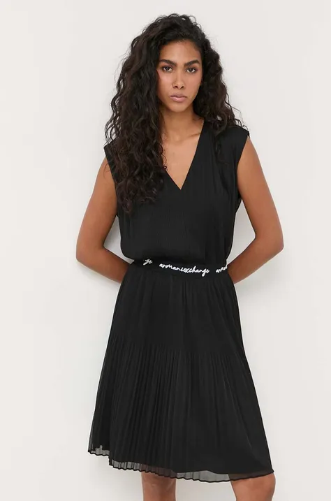 Сукня Armani Exchange колір чорний mini розкльошена
