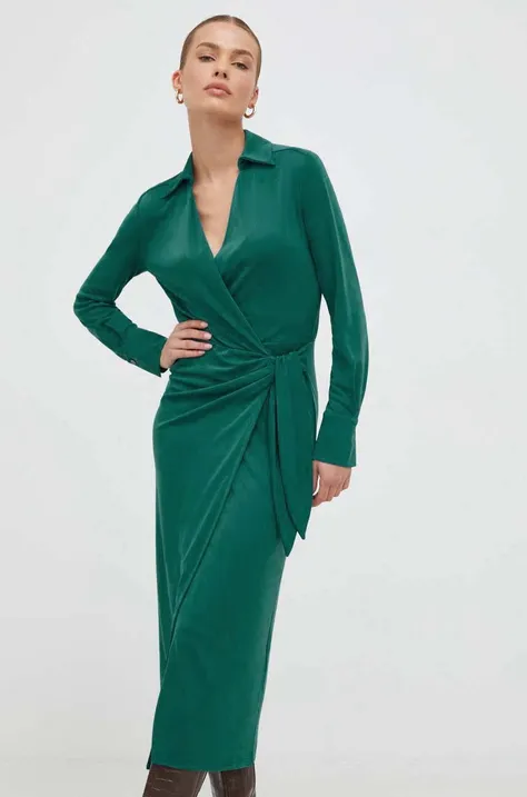 Marella sukienka kolor zielony midi dopasowana