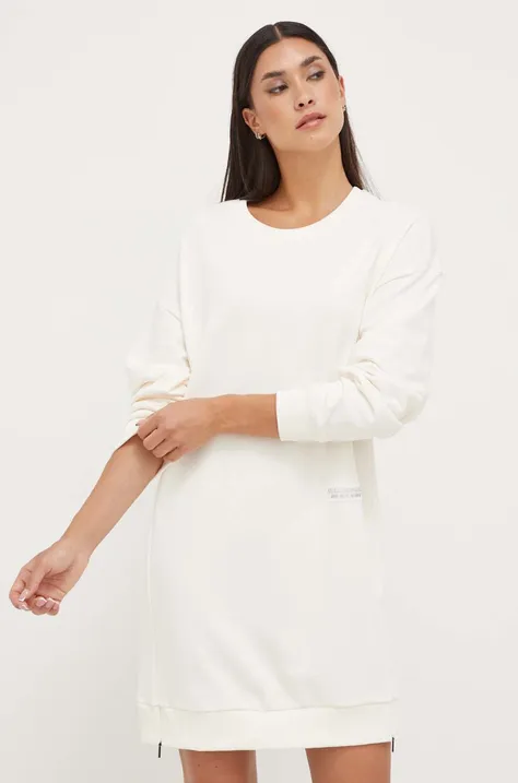 Armani Exchange rochie culoarea bej, mini, oversize