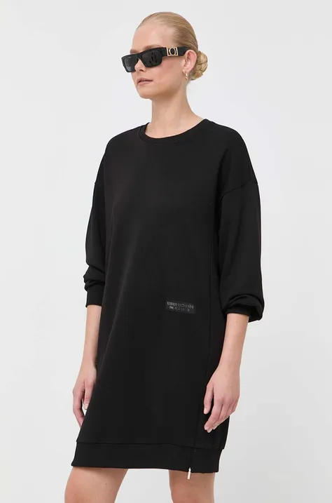 Armani Exchange sukienka kolor czarny mini oversize