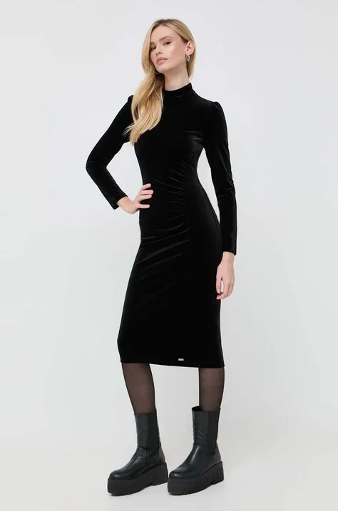 Φόρεμα Armani Exchange χρώμα: μαύρο