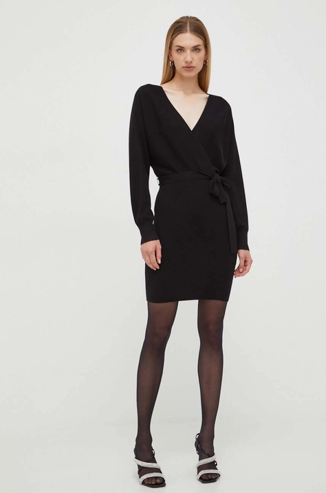 Liu Jo rochie culoarea negru, mini, oversize