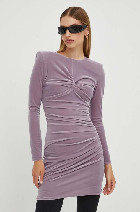 Elisabetta Franchi rochie culoarea violet, mini, mulată
