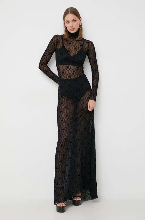 Šaty Elisabetta Franchi čierna farba, maxi, priliehavá