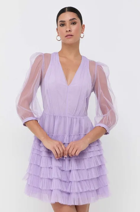 Twinset sukienka kolor fioletowy mini rozkloszowana