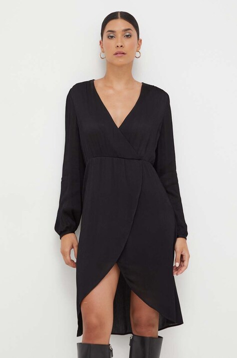 Twinset rochie culoarea negru, midi, evazată