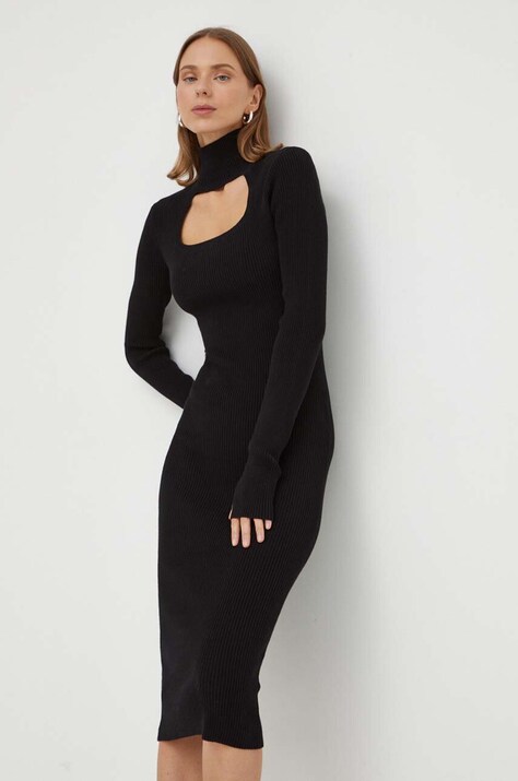 Herskind rochie Wanted culoarea negru, maxi, mulată