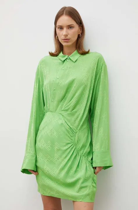 Šaty Herskind zelená farba, mini, rovný strih