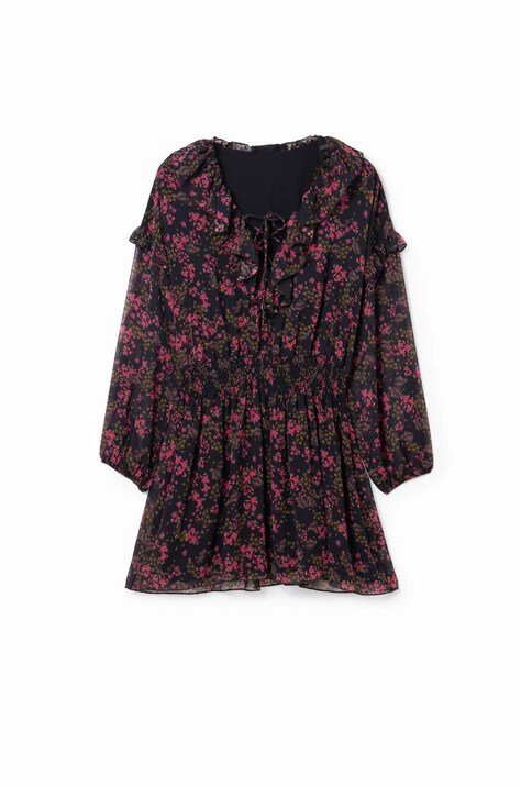 Desigual rochie culoarea negru, mini, evazată