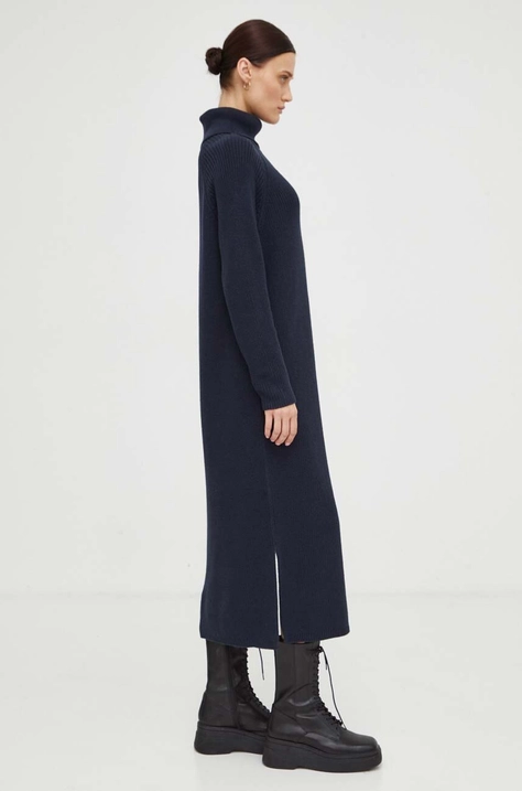 Хлопковое платье Marc O'Polo цвет синий midi oversize