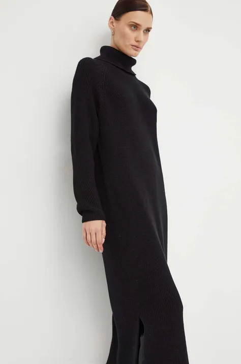 Marc O'Polo sukienka bawełniana kolor czarny midi oversize