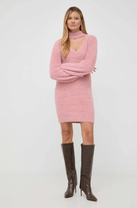 Haljina Guess boja: ružičasta, mini, uska
