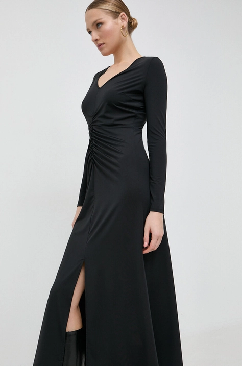 Notes du Nord rochie culoarea negru, maxi, mulata