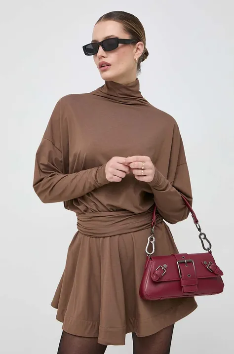 Haljina Pinko boja: smeđa, mini, oversize, 102193 A1DE