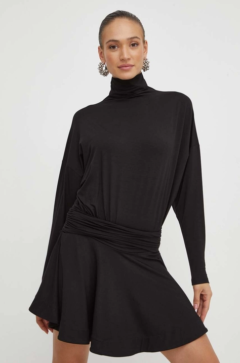 Pinko rochie culoarea negru, mini, oversize, 102193 A1DE