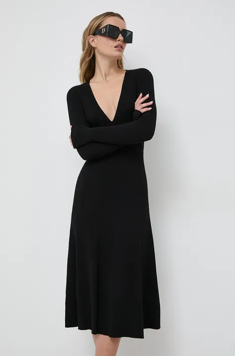 Pinko ruha fekete, midi, harang alakú, 102023.A18P