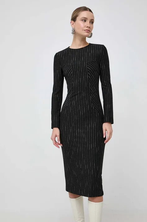 Pinko rochie culoarea negru, midi, mulata