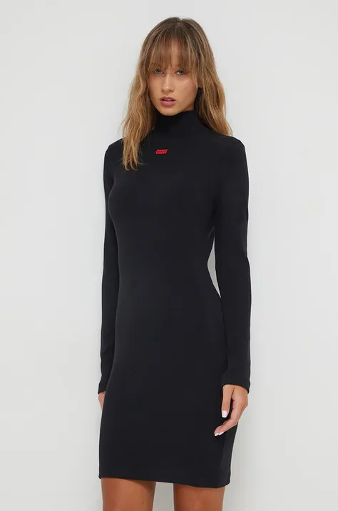 Φόρεμα HUGO χρώμα: μαύρο