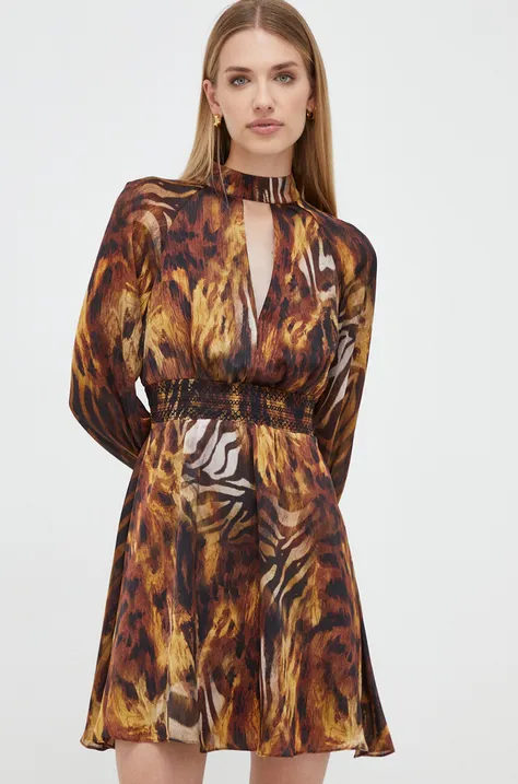 Marciano Guess sukienka kolor brązowy mini rozkloszowana