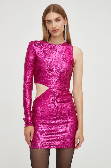 Patrizia Pepe rochie culoarea roz, mini, mulată