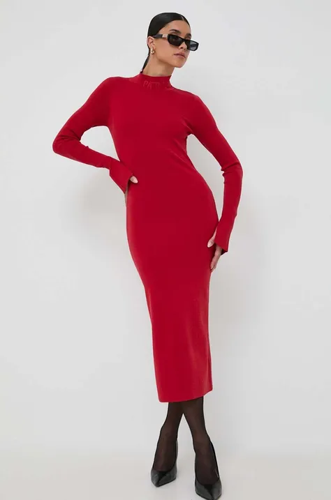 Patrizia Pepe sukienka kolor czerwony midi dopasowana