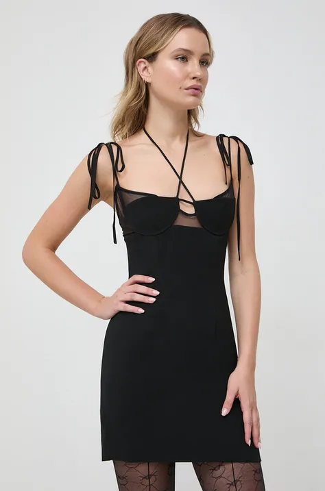 Сукня Bardot колір чорний mini облягаюча