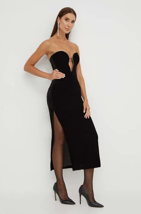 Платье Bardot цвет чёрный mini расклешённое