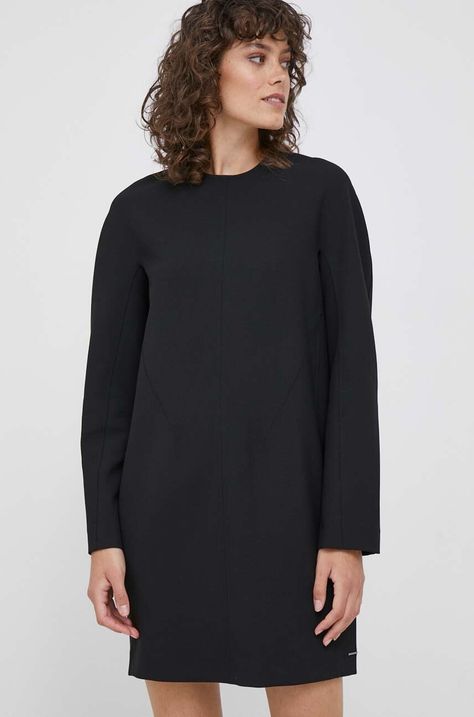 Šaty Calvin Klein černá barva, mini