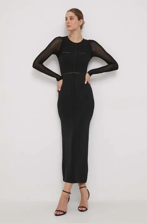 Calvin Klein sukienka kolor czarny maxi dopasowana