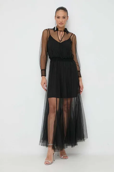Сукня Twinset колір чорний maxi розкльошена
