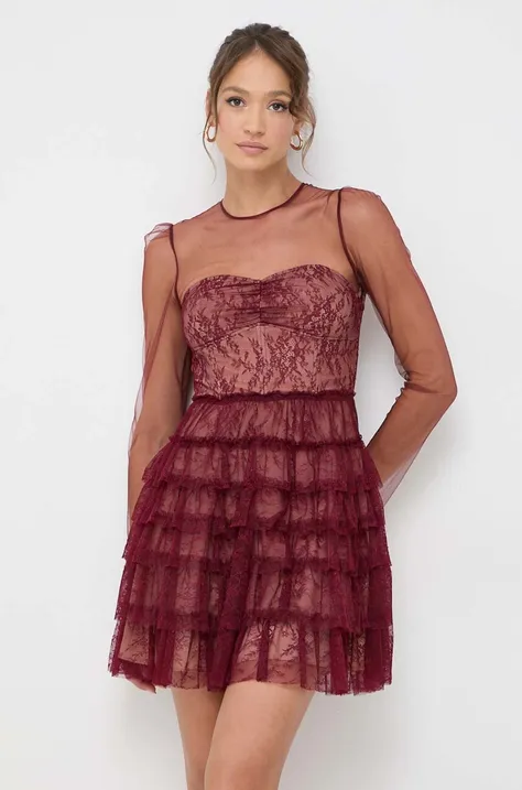Сукня Twinset колір бордовий maxi розкльошена