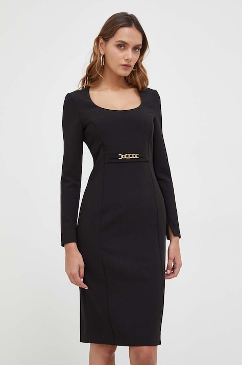 Twinset rochie culoarea negru, mini, mulată