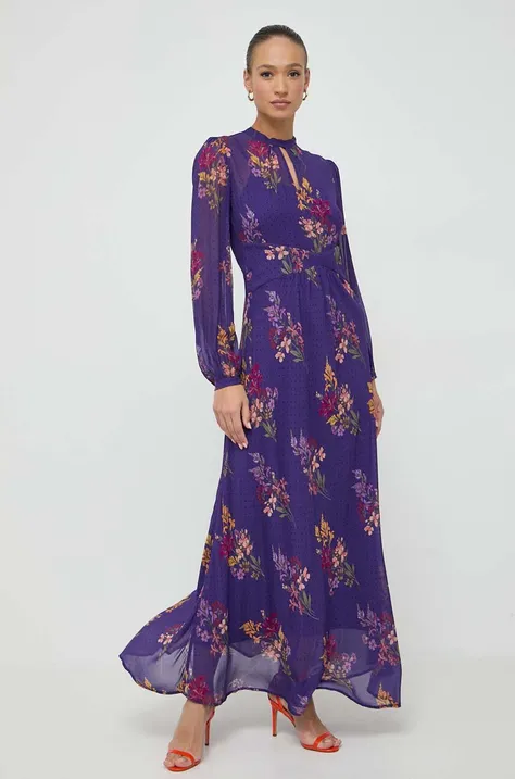 Twinset rochie culoarea violet, maxi, evazati