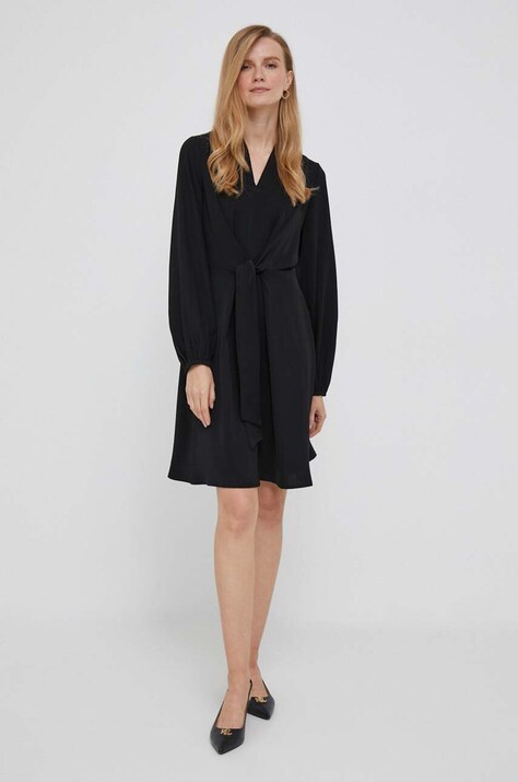 Dkny rochie culoarea negru, mini, mulată