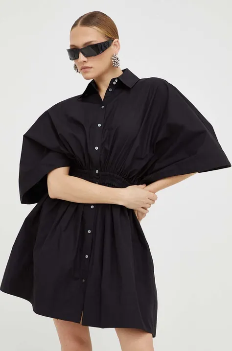 Βαμβακερό φόρεμα Karl Lagerfeld χρώμα: μαύρο