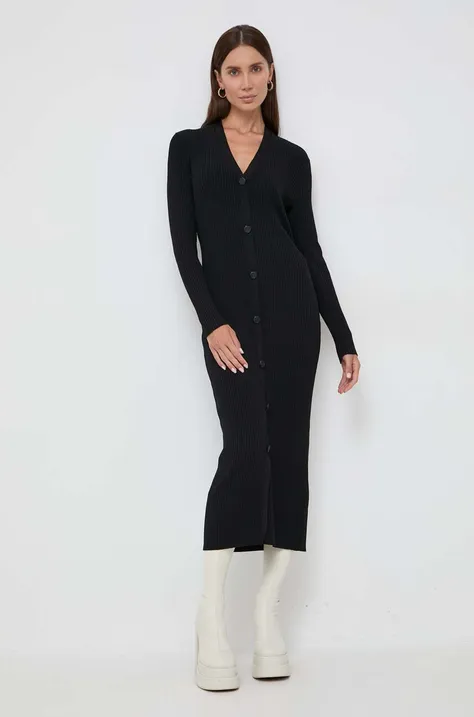 Сукня Karl Lagerfeld колір чорний midi облягаюча