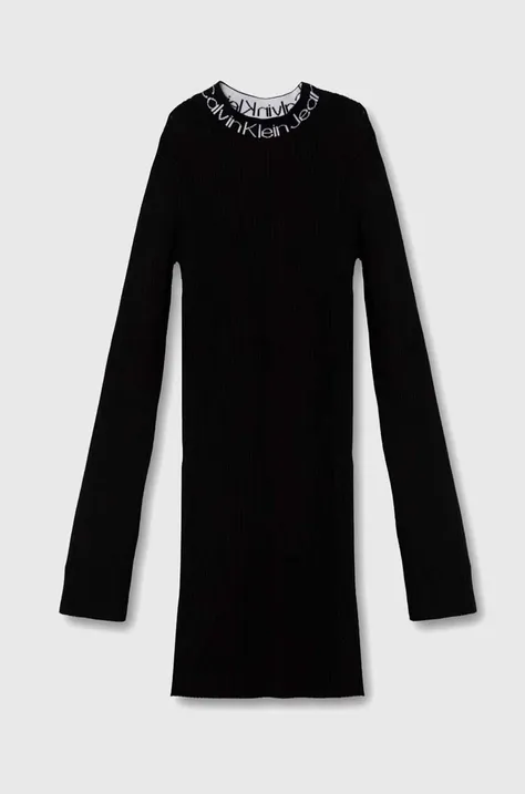 Calvin Klein Jeans rochie culoarea negru, mini, mulata
